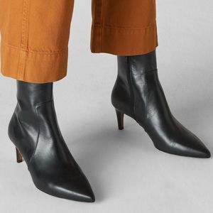 Boss Lady💯%Leather Kitten Heel Knife-toe Bootie Made in Spain 6